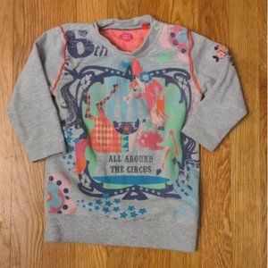 CAKEWALK Baby Girl Toddler Sweater Dress made in Turkey Circus Horse 12 - 18m